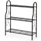 Black 3 Tier Metal Plant Stand Flower Rack Indoor Outdoor Space-Saving Shelf